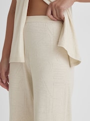 4th & Reckless Cream Chloe Pointelle Straight Leg Trousers - Image 4 of 5