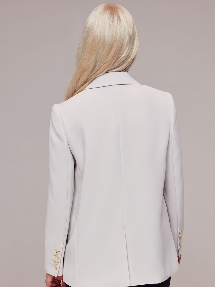 Whistles Grey Petite Boyfriend Petite Crepe Blazer - Image 2 of 5