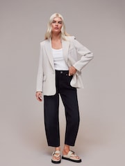 Whistles Grey Petite Boyfriend Petite Crepe Blazer - Image 3 of 5