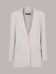 Whistles Grey Petite Boyfriend Petite Crepe Blazer - Image 5 of 5