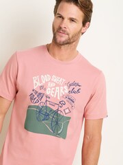 Brakeburn Pink Blood Sweat And Gears 100% Cotton T-Shirt - Image 4 of 5