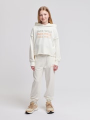 Jack Wills White Girls Loose Fit 100% Cotton Huntston Joggers - Image 1 of 7