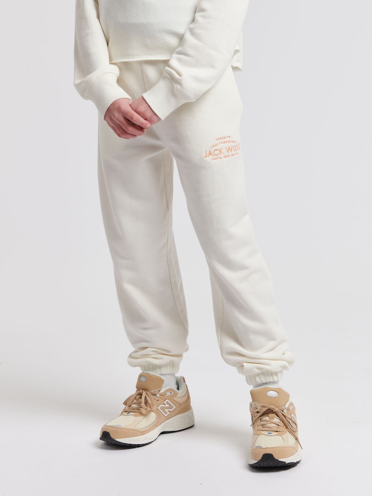 Jack Wills White Loose Fit Huntston Joggers - Image 2 of 7 Jack Wills White Loose Fit Huntston Joggers - Image 2 of 7
