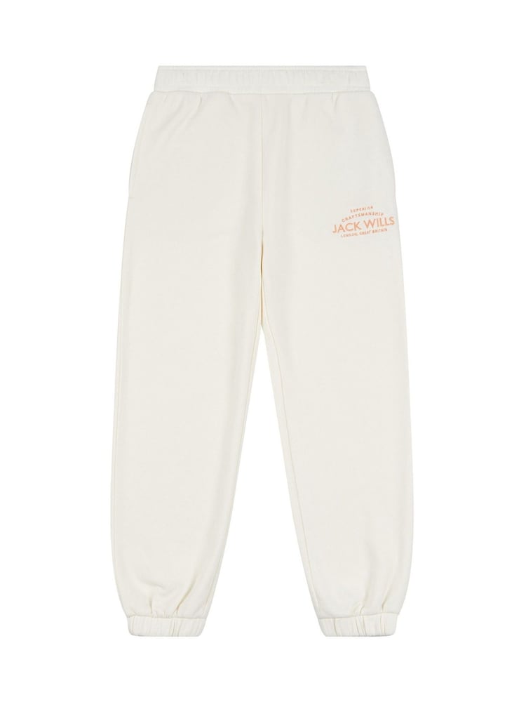 Jack Wills White Girls Loose Fit 100% Cotton Huntston Joggers - Image 5 of 7