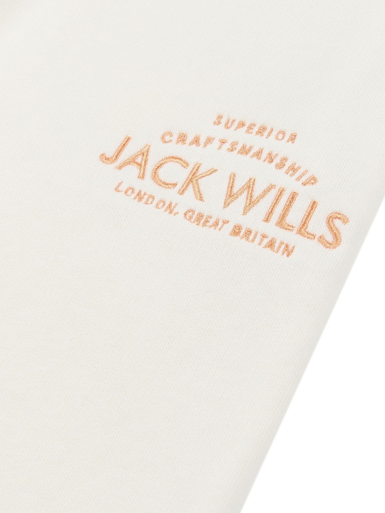 Jack Wills White Girls Loose Fit 100% Cotton Huntston Joggers - Image 7 of 7