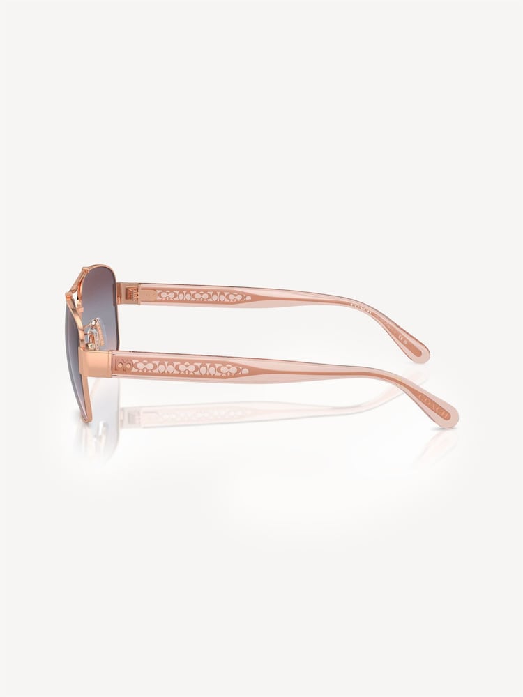 COACH Pink Hc7161 Pilot Sunglasses - Image 5 of 5