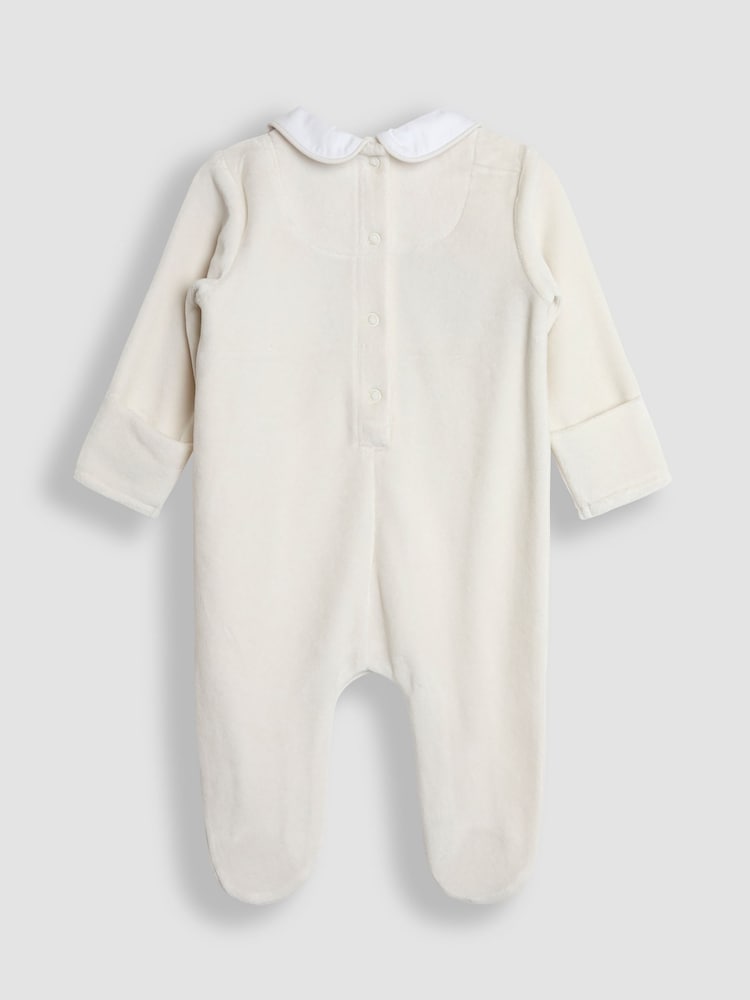 JoJo Maman Bébé Grey London Guard Smocked Velour All-In-One - Image 2 of 3