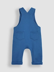 JoJo Maman Bébé Blue Tractor & Trailer Appliqué Dungarees and Top Set - Image 3 of 7