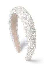 Aela Pearl Beaded Chunky White Headband - Image 2 of 3
