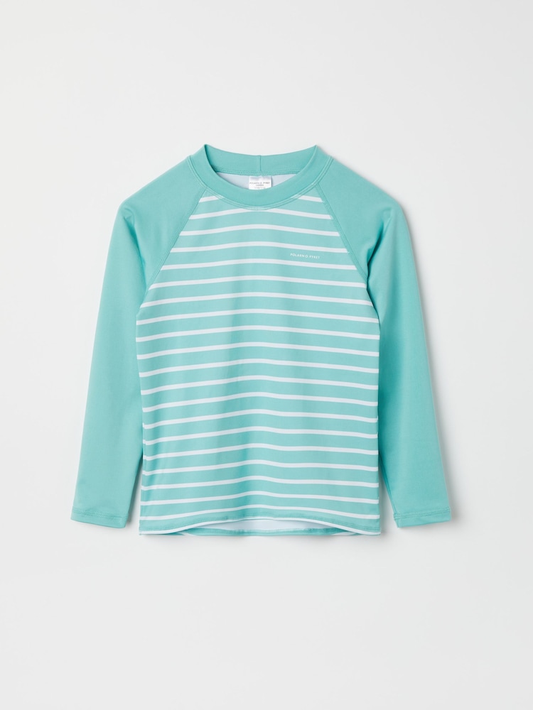 Polarn O. Pyret Green Striped Sunsafe UV Rash Vest - Image 1 of 2