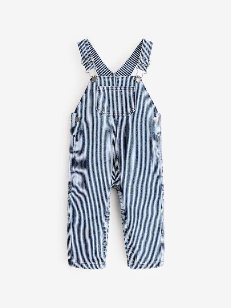 Bleu/Blanc Ticking Rayure - 100% Salopettes de menuisier en coton (3mois-7ans) - Image 7 of 10