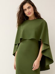 Olive Green Cape Maxi Dress - Image 3 of 4