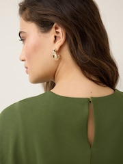 Olive Green Cape Maxi Dress - Image 4 of 4