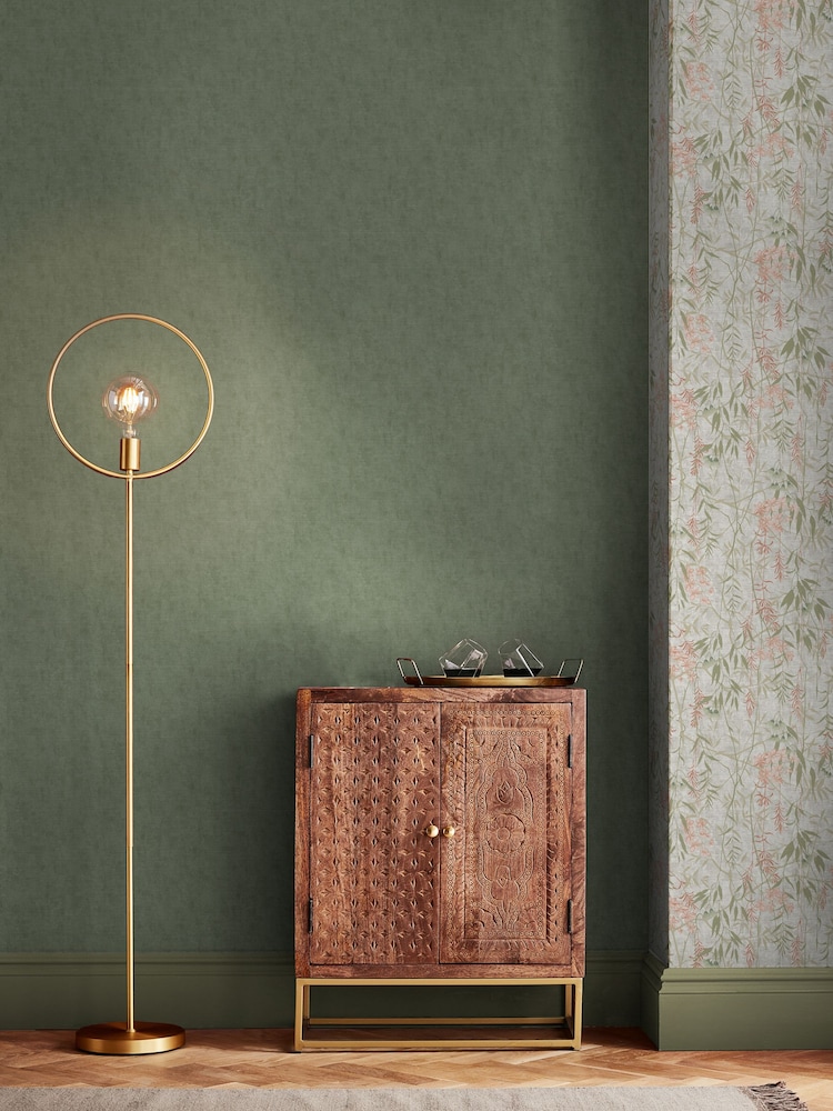 Graham & Brown Green Organdy Silk Wallpaper - Image 1 of 3