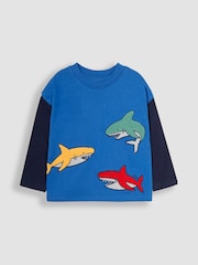 JoJo Maman Bébé Blue Shark Boucle Top - Image 1 of 3