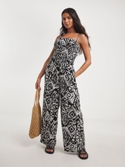 JD Williams Black Beach Jumpsuit - Image 1 of 4
