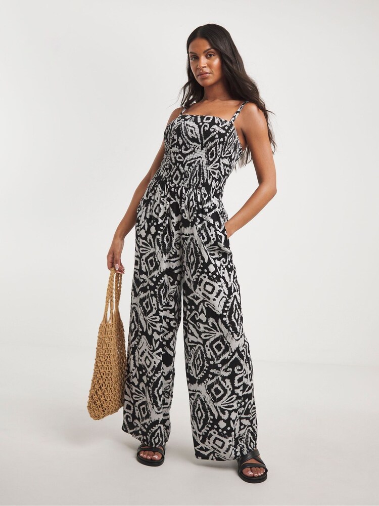 JD Williams Black Beach Jumpsuit - Image 1 of 4 JD Williams Black Beach Jumpsuit - Image 1 of 4