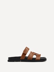Linzi Brown Emmy Gladiator Velcro Strap Flat Sliders - Image 3 of 5