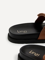 Linzi Brown Emmy Gladiator Velcro Strap Flat Sliders - Image 5 of 5