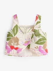 Gap Natural Floral Linen Cotton Square Neck Tank Top (4-13yrs) - Image 5 of 6