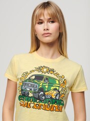 Superdry Yellow 100% Cotton Neon Motor Graphic Fitted T-Shirt - Image 3 of 3