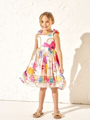 Angel & Rocket White 100% Cotton Multi Katie Tiered Print Dress - Image 1 of 6