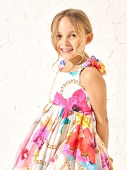 Angel & Rocket White 100% Cotton Multi Katie Tiered Print Dress - Image 3 of 6