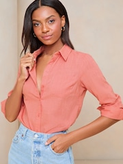 Lipsy Pink Pocket Button Through Shirt - Image 4 of 4