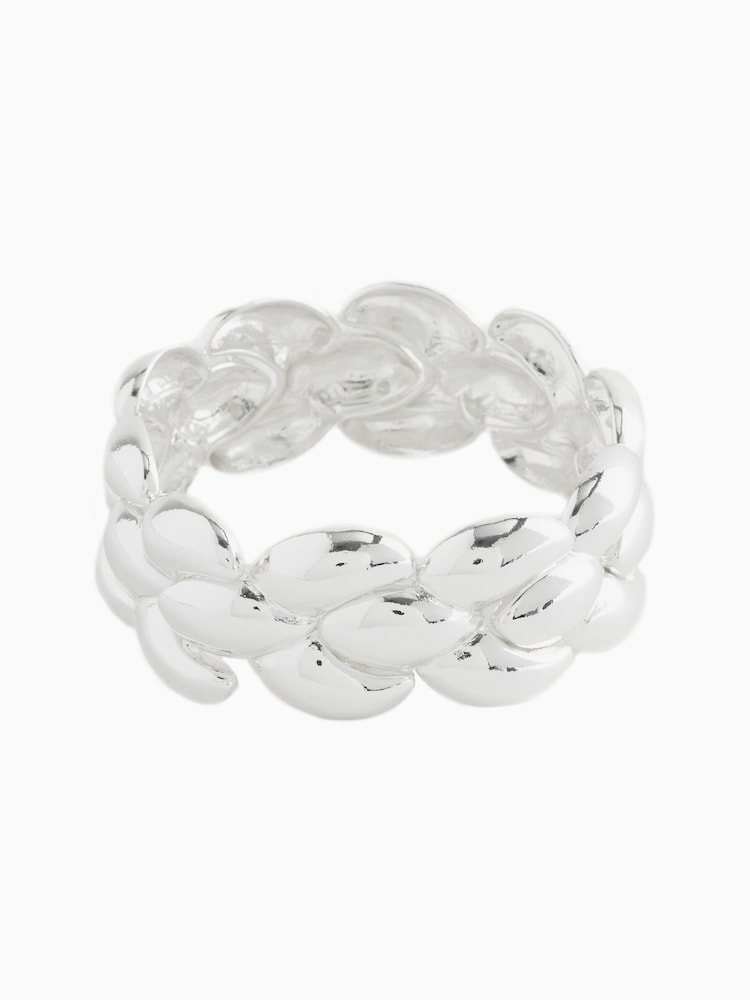Silver Tone Diamond Stretch Bracelet - Image 3 of 4