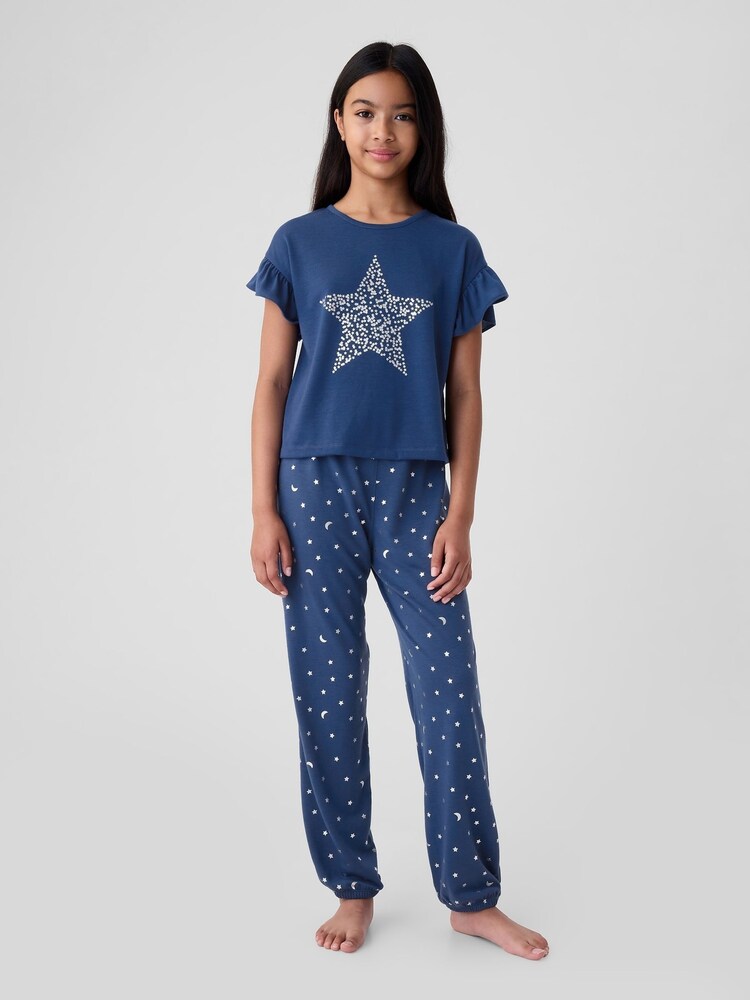 Gap Blue Graphic Short Sleeve Pyjama Set (4-13yrs) - Image 1 of 3 Gap Blue Graphic Short Sleeve Pyjama Set (4-13yrs) - Image 1 of 3