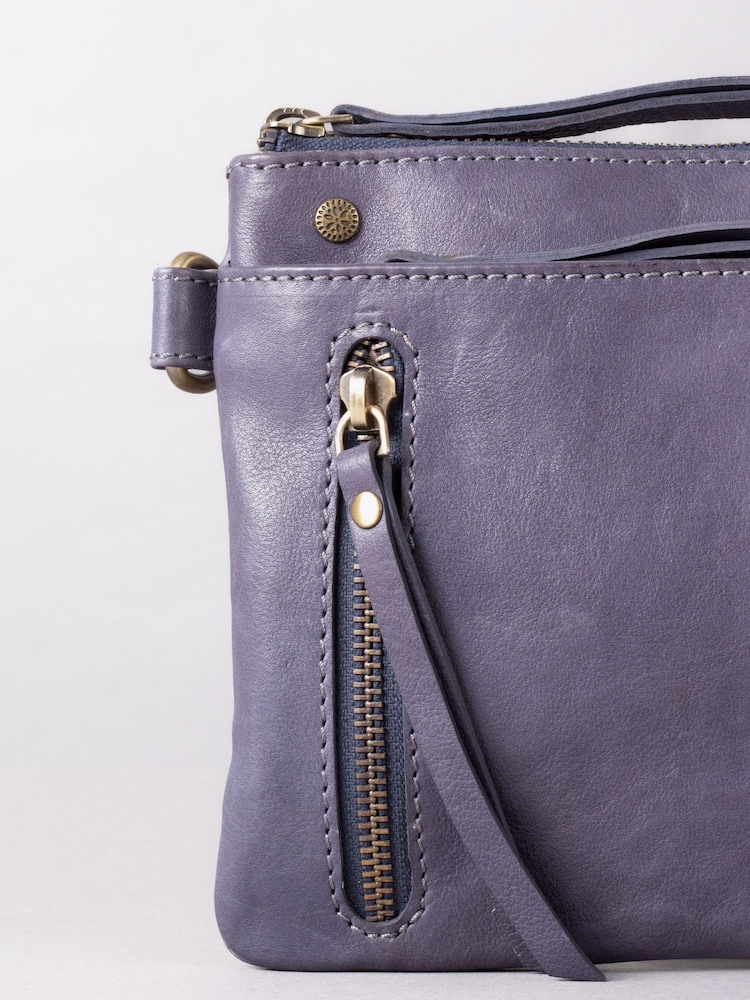 Lakeland Leather Blue Mini Harstone Cross-Body Bag - Image 3 of 7