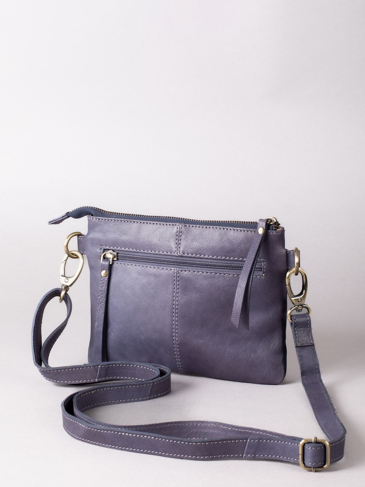 Lakeland Leather Blue Mini Harstone Cross-Body Bag - Image 6 of 7