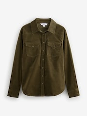 Khaki Green Long Sleeve Corduroy Shirt - Image 5 of 7