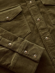 Khaki Green Long Sleeve Corduroy Shirt - Image 6 of 7