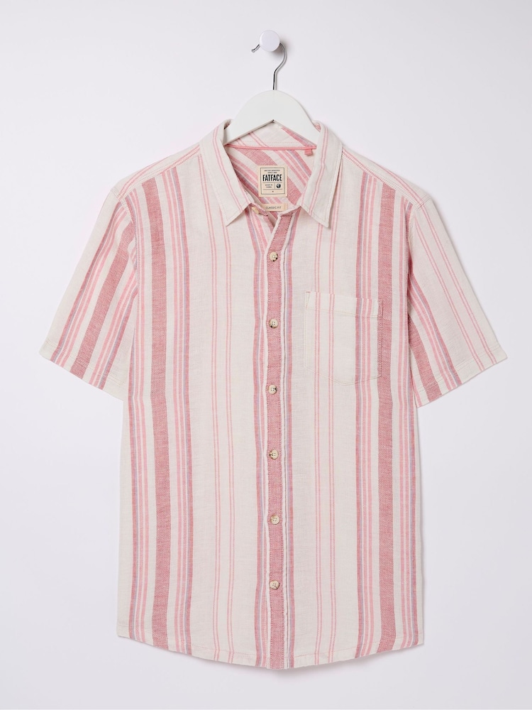 FatFace Pink Short Sleeve Danby Stripe Shirt - Image 5 of 5