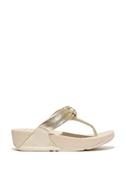 FitFlop Gold Lulu Padded Knot Toe Post Sandals - Image 1 of 2