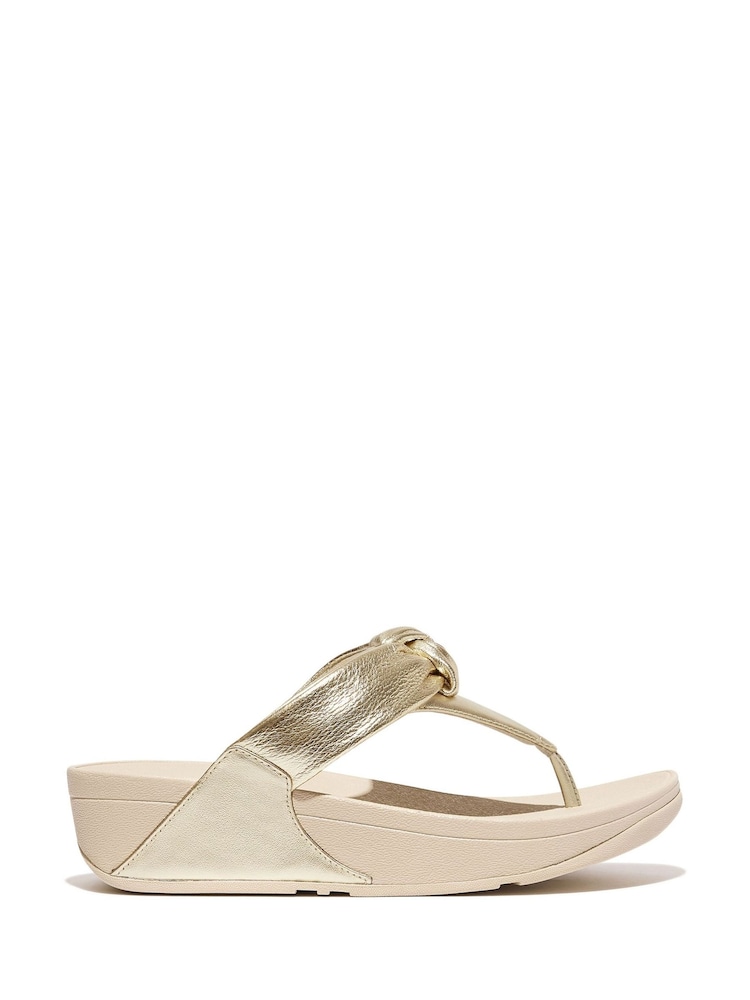 FitFlop Gold Lulu Padded Knot Toe Post Sandals - Image 1 of 2