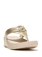FitFlop Gold Lulu Padded Knot Toe Post Sandals - Image 2 of 2
