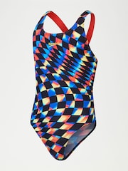 Speedo Red Digital All-Over Leaderback 1 Piece Swimsuit - Image 1 of 4