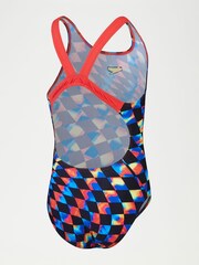Speedo Red Digital All-Over Leaderback 1 Piece Swimsuit - Image 2 of 4