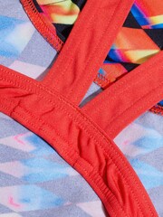 Speedo Red Digital All-Over Leaderback 1 Piece Swimsuit - Image 3 of 4