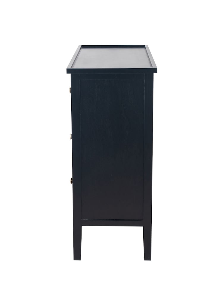 Pacific Satin Black Chelmsford Pine Wood 4 Drawer Unit - Image 2 of 3