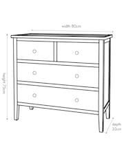 Pacific Satin Black Chelmsford Pine Wood 4 Drawer Unit - Image 3 of 3