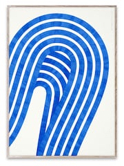 Paper Collective Blue Entropy Blue 01 Framed Wall Art Print in Natural Oak Frame - Image 1 of 3