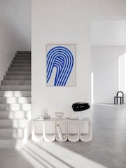 Paper Collective Blue Entropy Blue 01 Framed Wall Art Print in Natural Oak Frame - Image 3 of 3