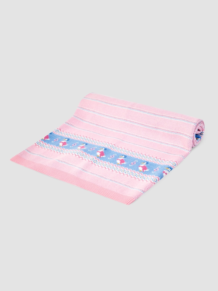 JoJo Maman Bébé Pink Personalised Jemima Puddle-Duck Knitted Shawl - Image 2 of 5