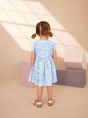 Blue Floral 100% Cotton Button Through Summer Dress (3mths-8yrs) - Image 2 of 6