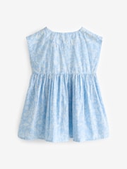 Blue Floral 100% Cotton Button Through Summer Dress (3mths-8yrs) - Image 5 of 6