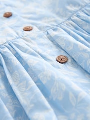 Blue Floral 100% Cotton Button Through Summer Dress (3mths-8yrs) - Image 6 of 6