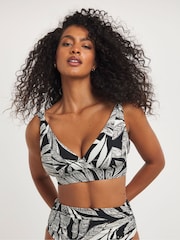 Simply Be Black Print Magisculpt Lose up to an Inch Bikini Top - Image 1 of 4